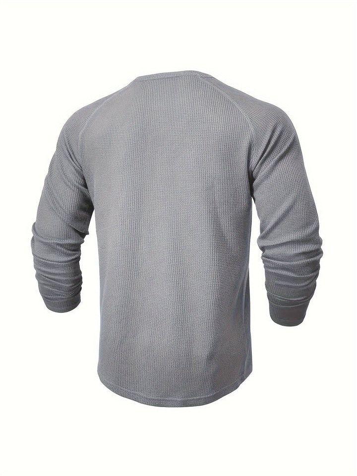 LAURENT MONACO | TEXTURED HENLEY T-SHIRT FOR MEN
