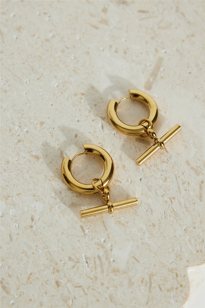18k Gold Plated Classic Earrings Gold - Elena Harper