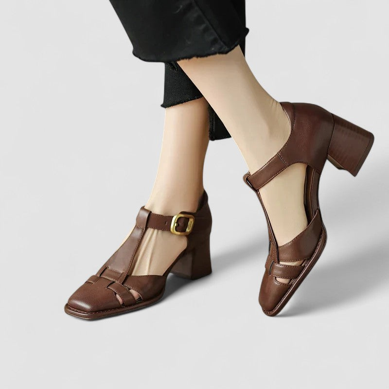 Scarlett – Orthopaedic T-Strap Block Heels