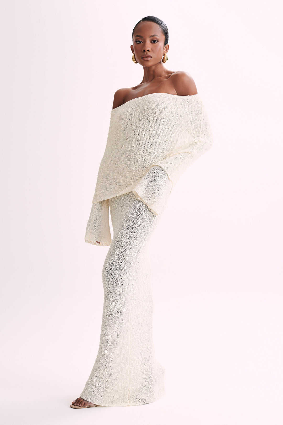 Women's Elegant Off-Shoulder Maxi Dress for Evenings