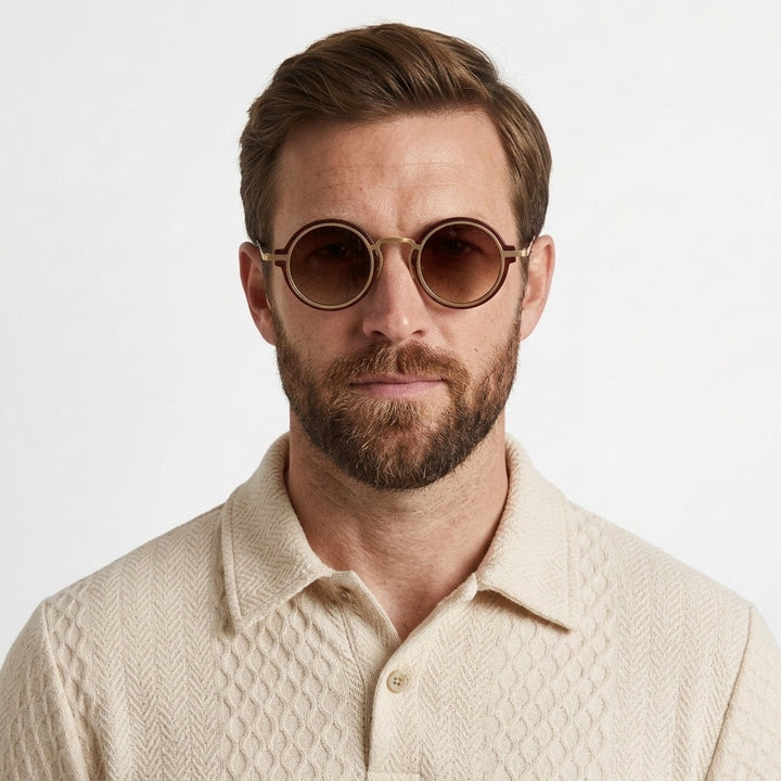 Vintage Round Gradient Sunglasses For Men