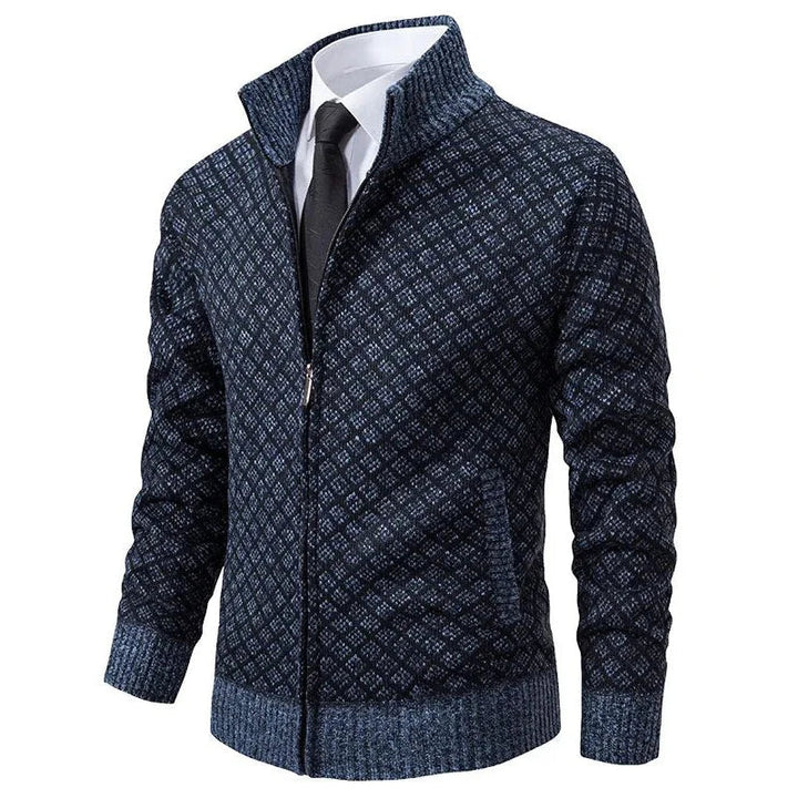 Patrick - Refined Jacquard Zipped Cardigan