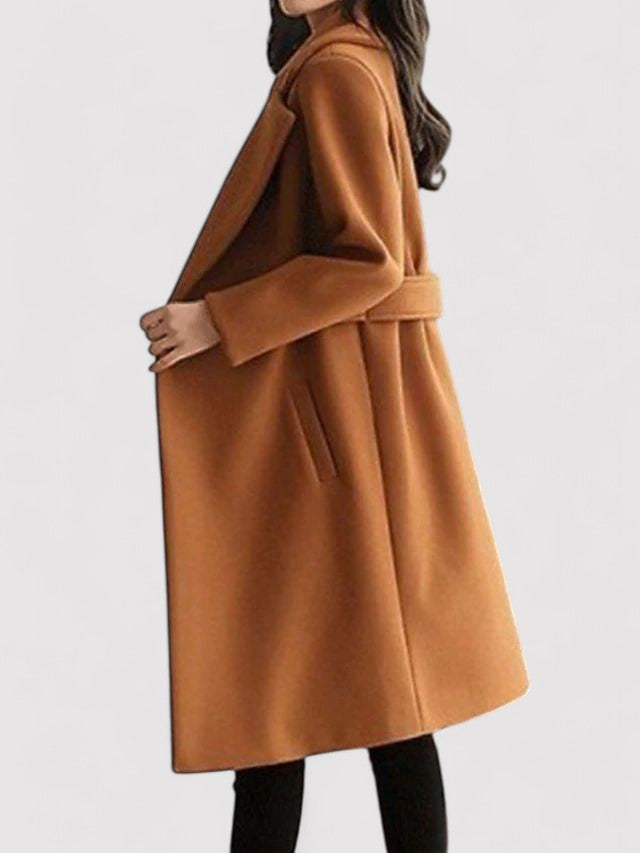 Elegant Winter Coat in Wool with Fine Buckle and Lapels – Perfect for Winter