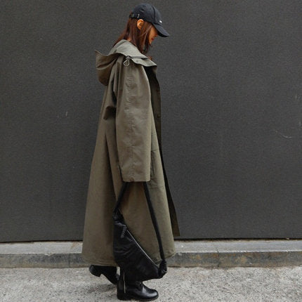 Women's Oversized Parka with Extra Long Cut and Large Hood