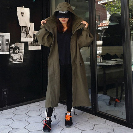 Women's Oversized Parka with Extra Long Cut and Large Hood