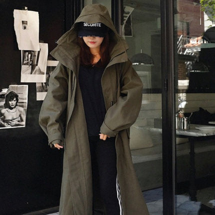 Women's Oversized Parka with Extra Long Cut and Large Hood