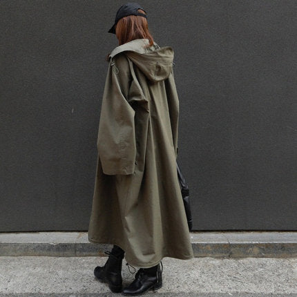 Women's Oversized Parka with Extra Long Cut and Large Hood