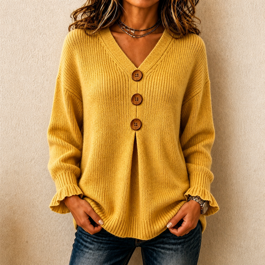 Emily | Elegant and Comfortable Women's Knit Sweater with V-Neck