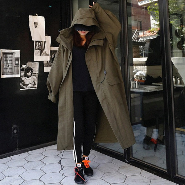 Women's Oversized Parka with Extra Long Cut and Large Hood