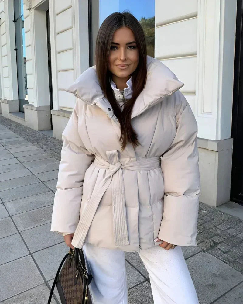 Coriamy Padded Winter Jacket with Belt - Elena Harper