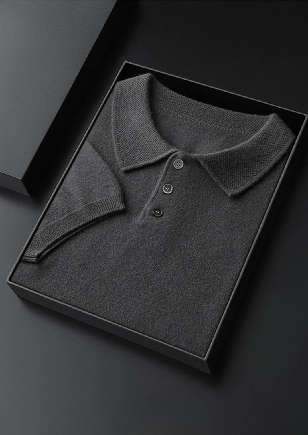 100% CASHMERE CLASSIC POLO SHIRT.