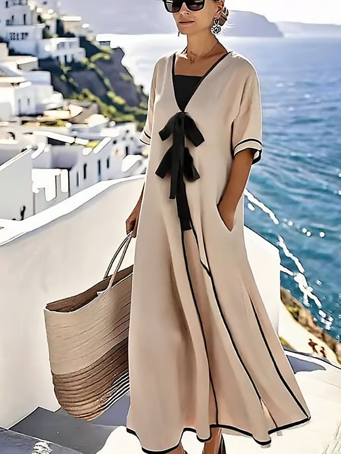 Soft Relaxed Linen Dress - Elena Harper