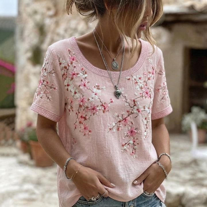 Vintage Floral Print T-Shirt - Elena Harper