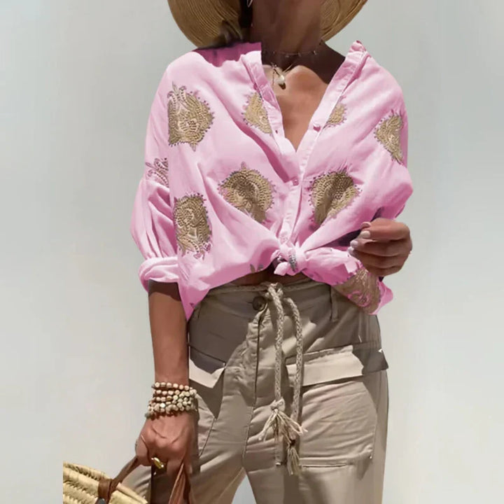 Sunny Floral Blouse, view 3 - Elena Harper