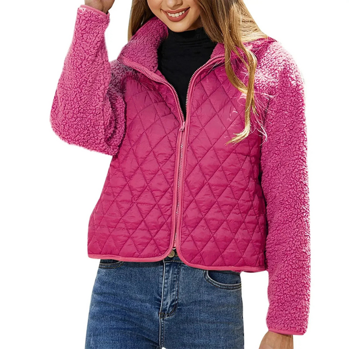 Marguerite - Chic Quilted Down Jacket with Sherpa Sleeves