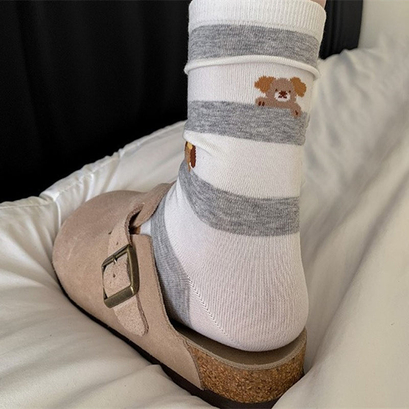 Casual Socks with Puppy Print