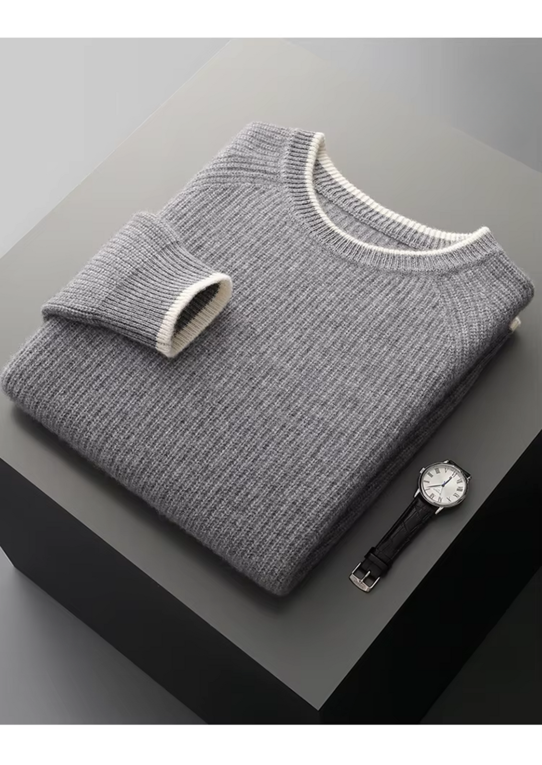 NOBA WOOL TWO TONE CREWNECK