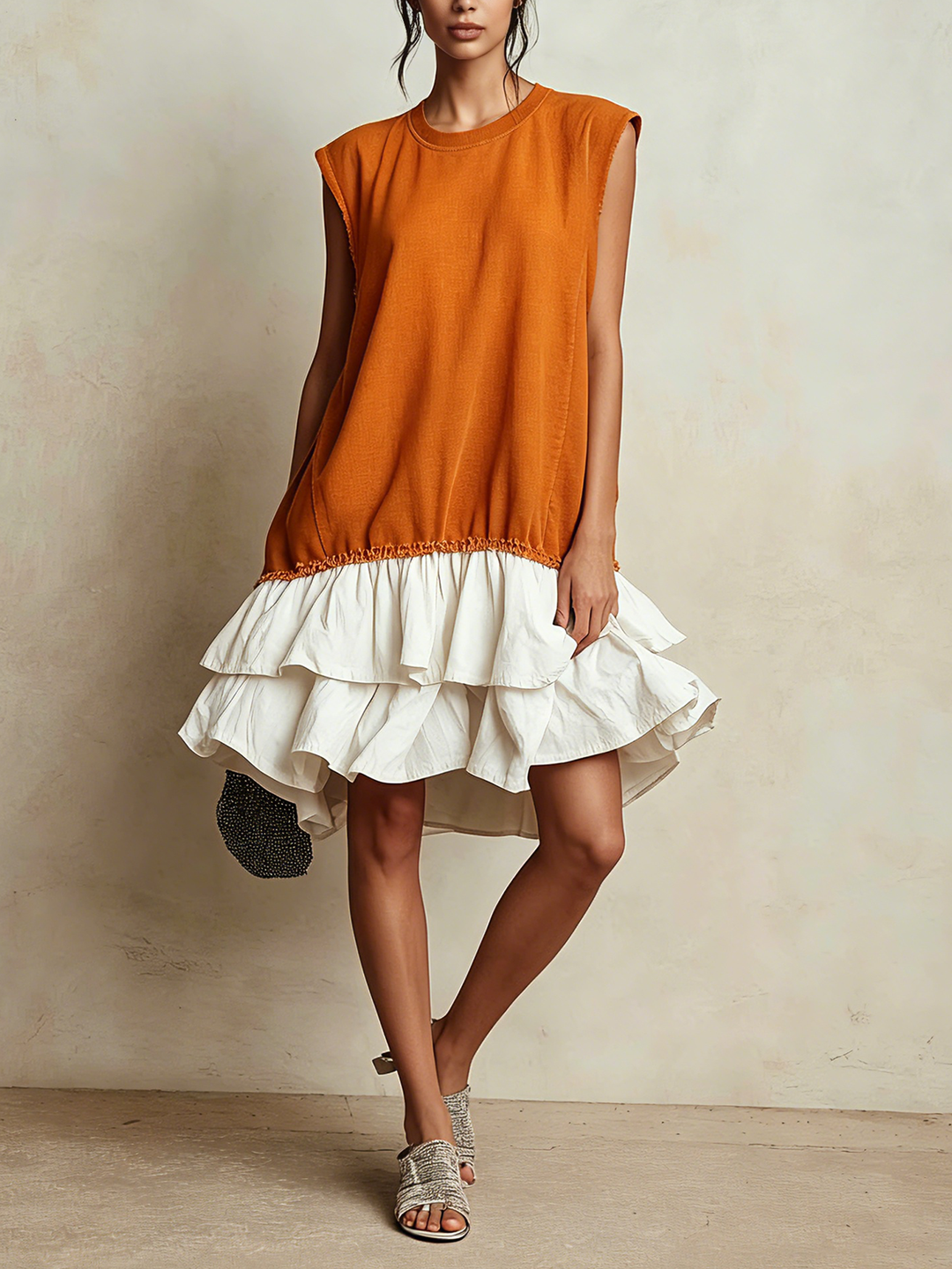 Ilaria | Casual colour block dress, relaxed fit, holiday wear