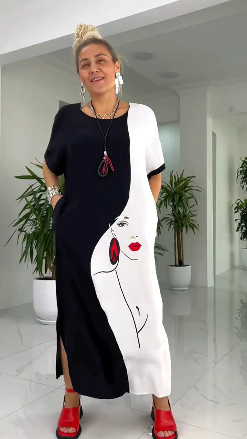 Amellia Fashionable Midi Dress, view 2 - Elena Harper