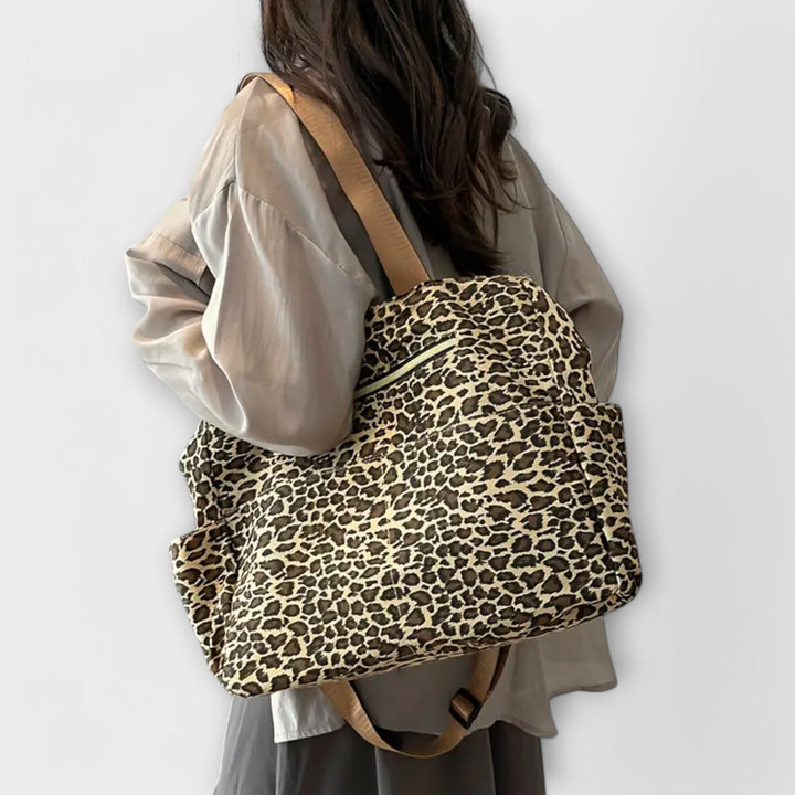 Idris Leopard Print Canvas Crossbody Bag - Elena Harper