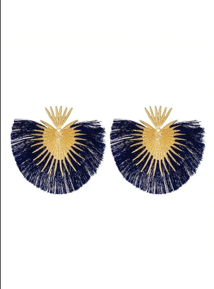Fan-shaped Tassel Earrings