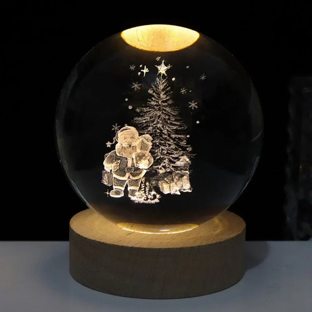 Glowing Crystal Ball with 3D Engraving Night Light