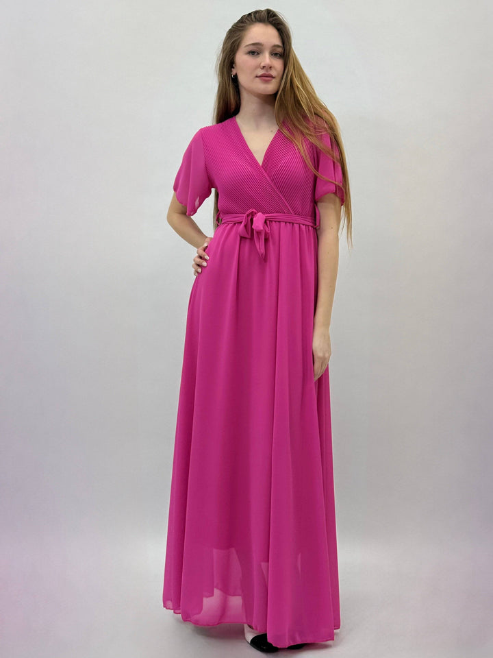 Emma & Rose Cape Town Margot™ flowing dress in lightweight fabric with a relaxed fit, displayed on a hanger.