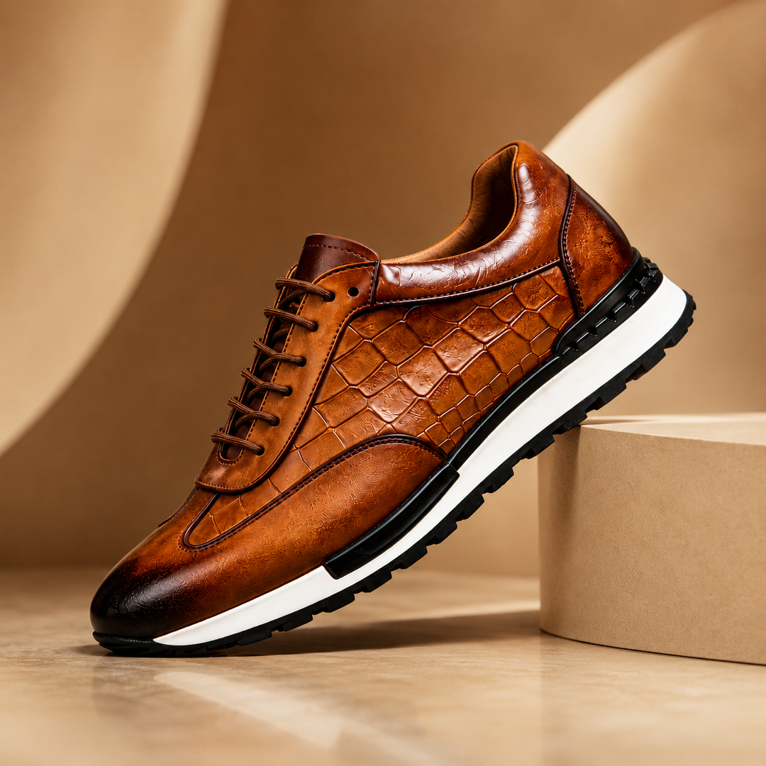 LAURENT MONACO | MEN'S TEXTURED COWHIDE SNEAKERS