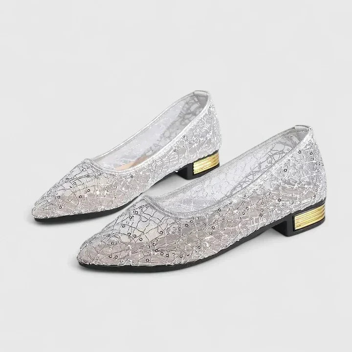 Camille | Textured Metallic Ballet Flats