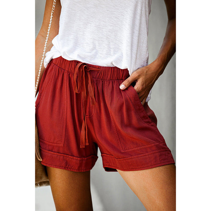 High-waisted wide-leg shorts for women