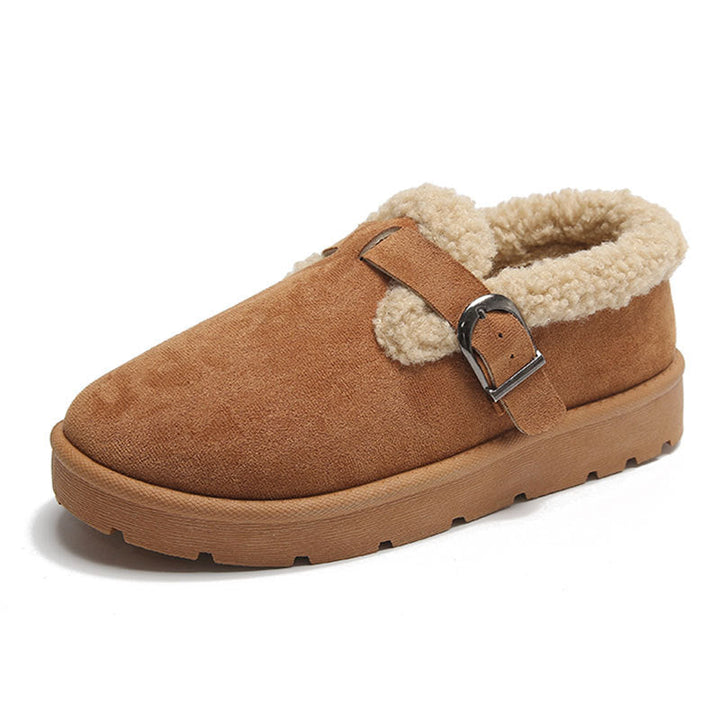 Women's Winter Clogs in Suede with Adjustable Buckle - Linnea