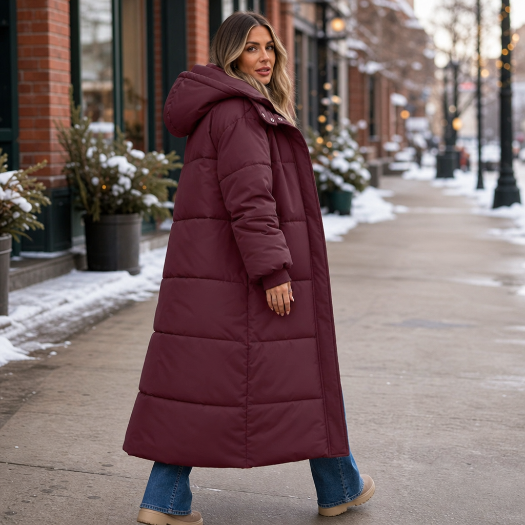 Elise | Long and Elegant Women's Puffer Jacket with Hood
