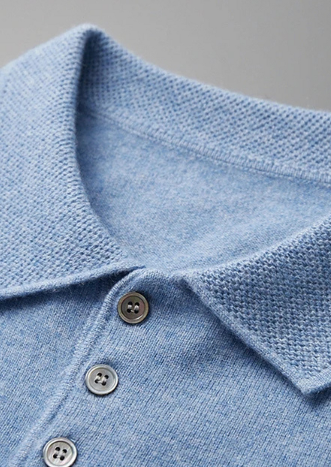 100% CASHMERE CLASSIC POLO SHIRT.