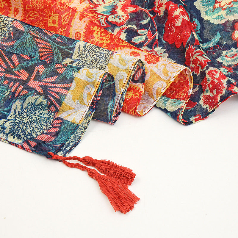 Vintage Ethnic Tassel Scarf