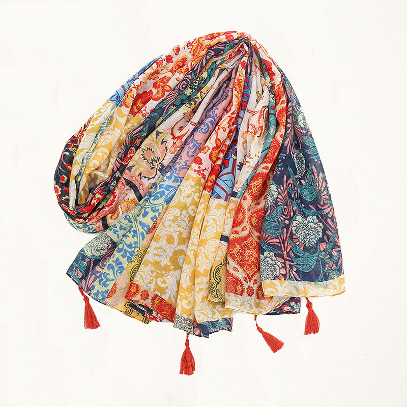 Vintage Ethnic Tassel Scarf