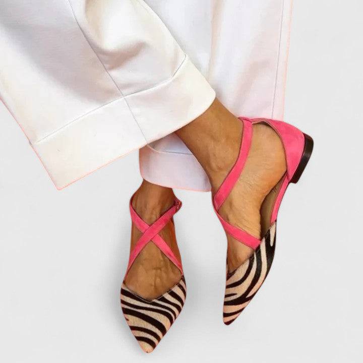 Tymia™ elegant sandals by Emma & Rose Cape Town featuring stylish straps and a comfortable flat sole.