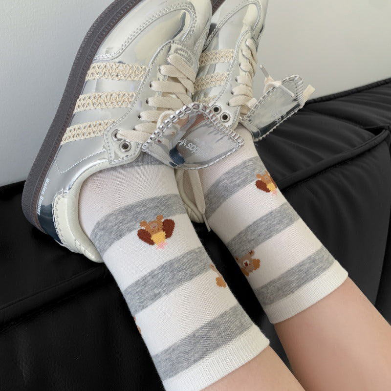 Casual Socks with Puppy Print