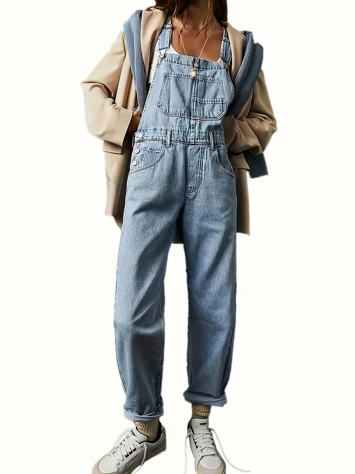 Women's Loose Fit Denim Dungarees Casual & Comfortable Overalls - Elena Harper