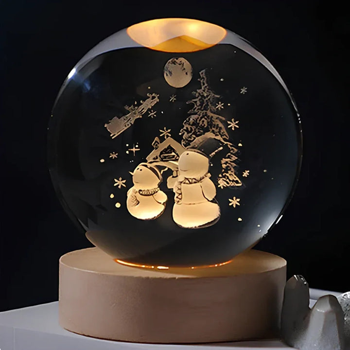 Glowing Crystal Ball with 3D Engraving Night Light