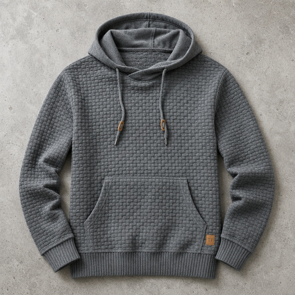 Cortina Waffle-Knit Cowl-Neck Pullover Hoodie