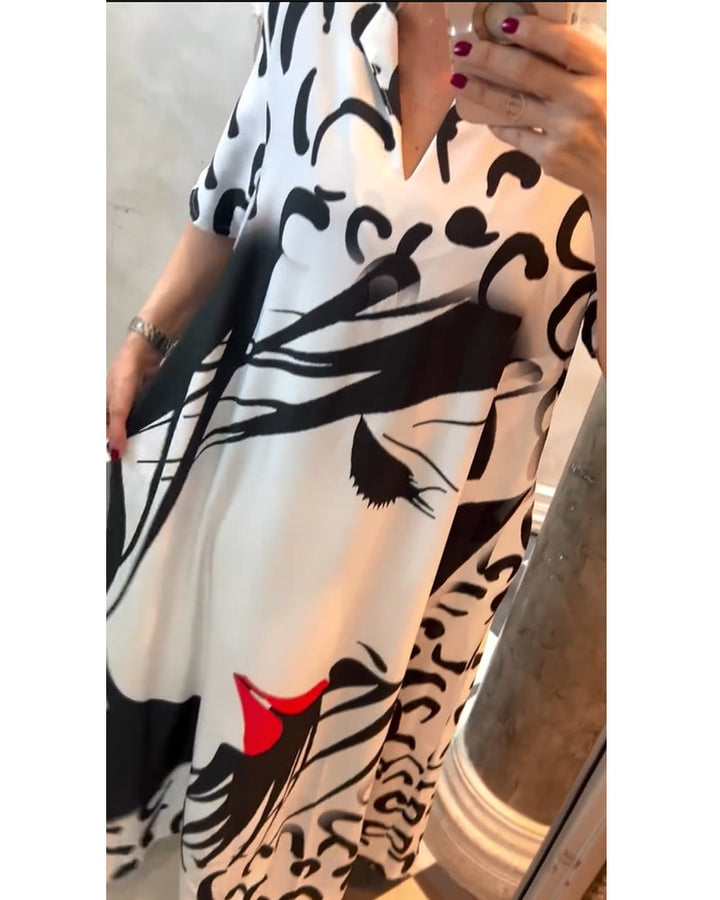 Haven Elegant Dress with Half Sleeves, view 3 - Elena Harper