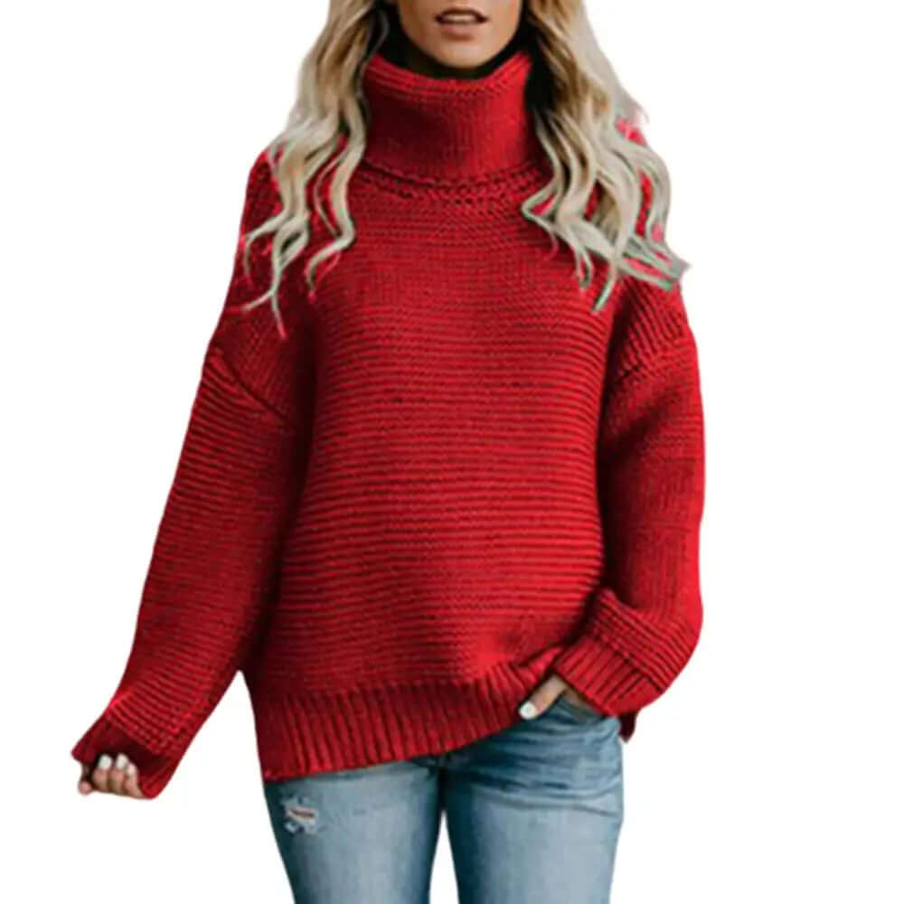 Women's Loose Roll Neck Sweater, view 9 - Elena Harper