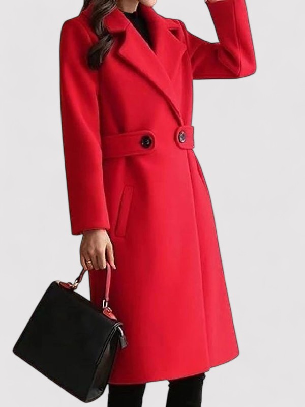 Elegant Winter Coat in Wool with Fine Buckle and Lapels – Perfect for Winter