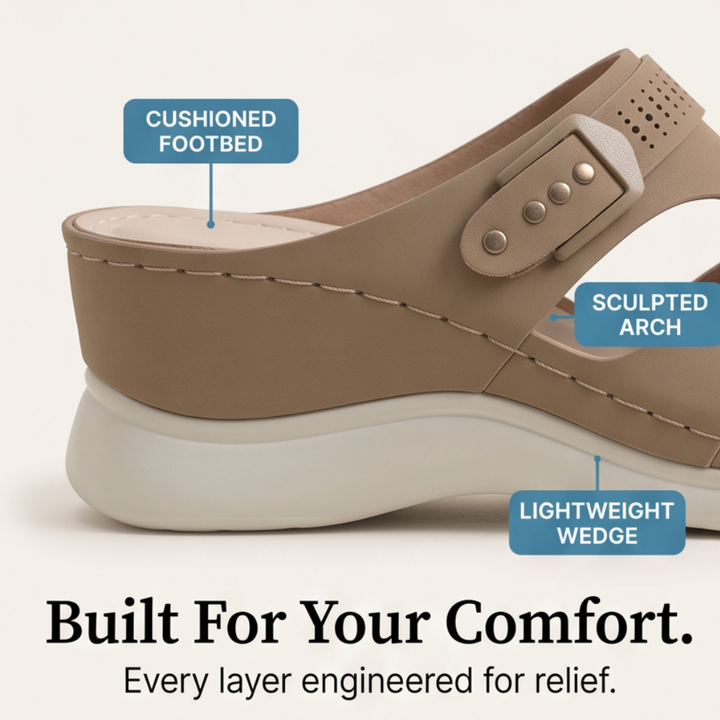 CloudLift Orthopedic Wedge Sandals, view 7 - Elena Harper