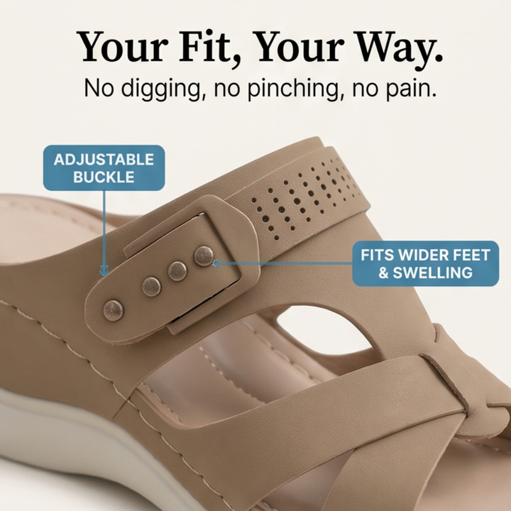 CloudLift Orthopedic Wedge Sandals, view 9 - Elena Harper