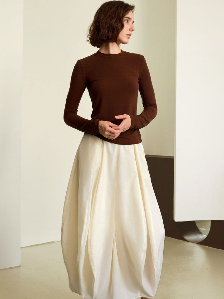 Designer Cloud Pleated Bloom Skirt