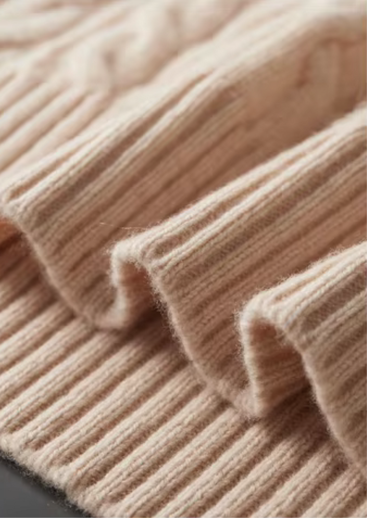 Emma & Rose merino wool cable knit crewneck — premium winter jumper