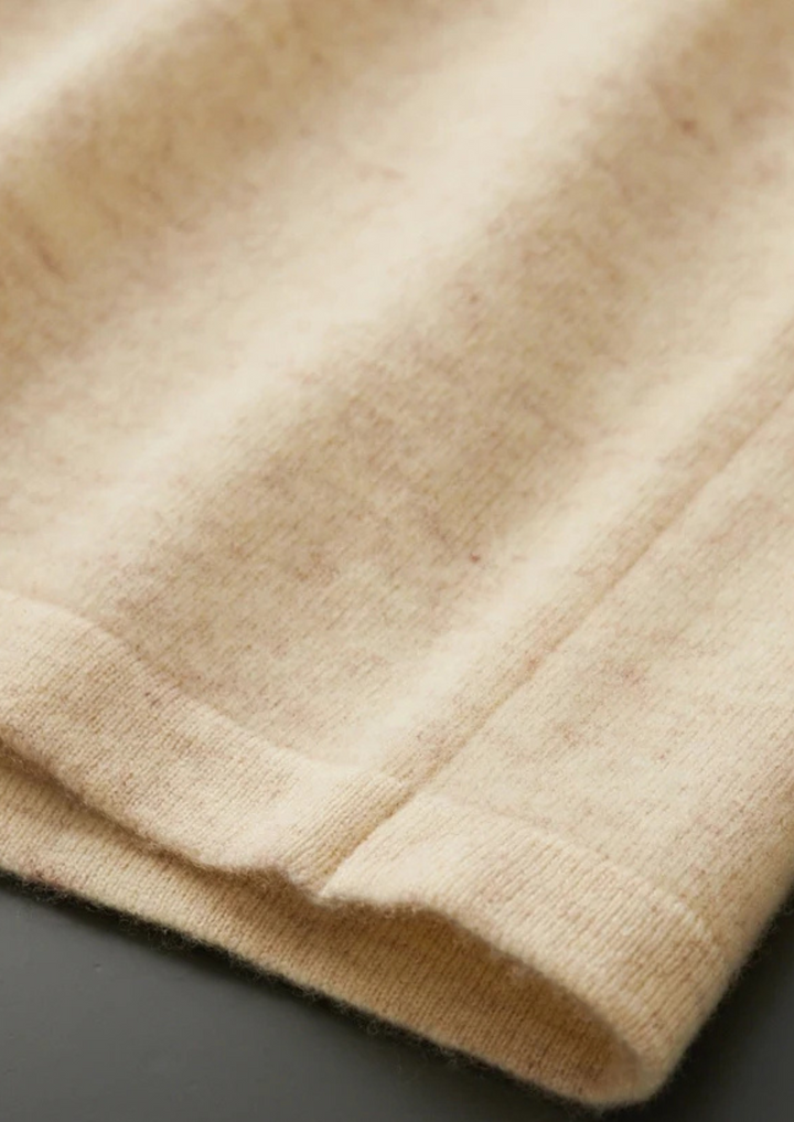 100% CASHMERE POLO CARDIGAN