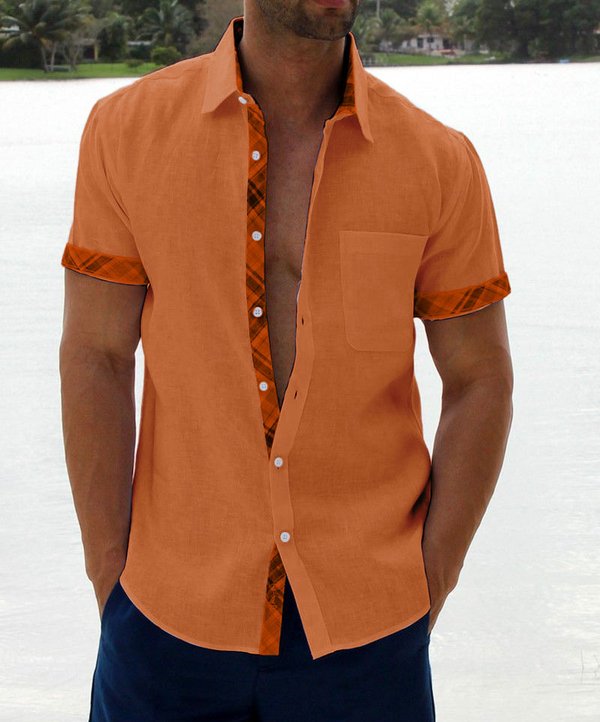 Harold | Men's Casual Shirt in Checkered Design with Button-Down Collar