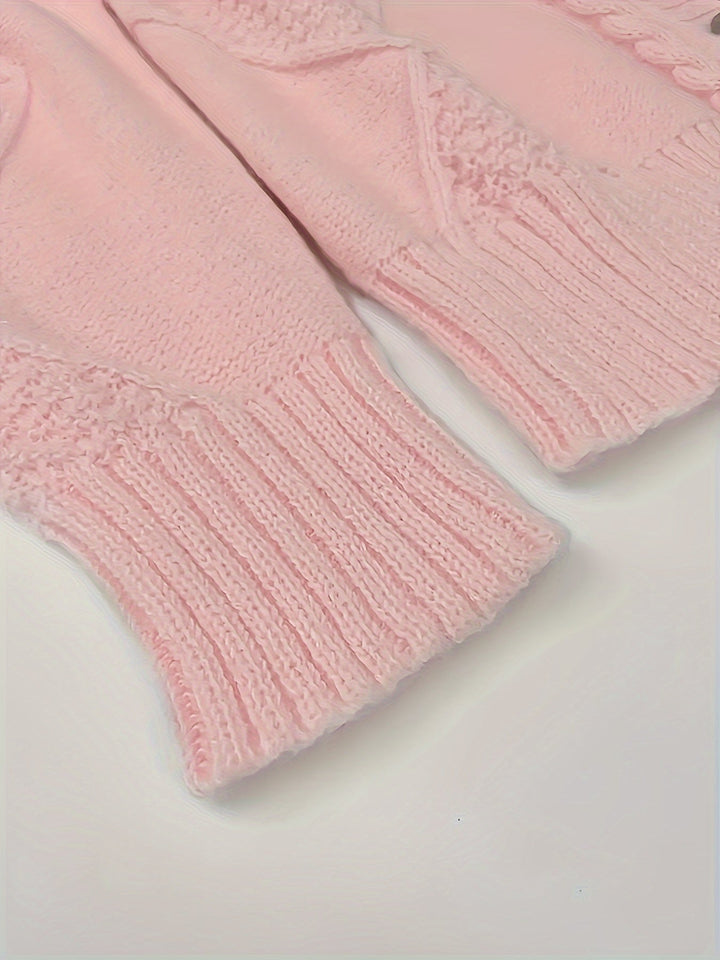 Aurélie - Elegant Cabled Cardigan V-Neck